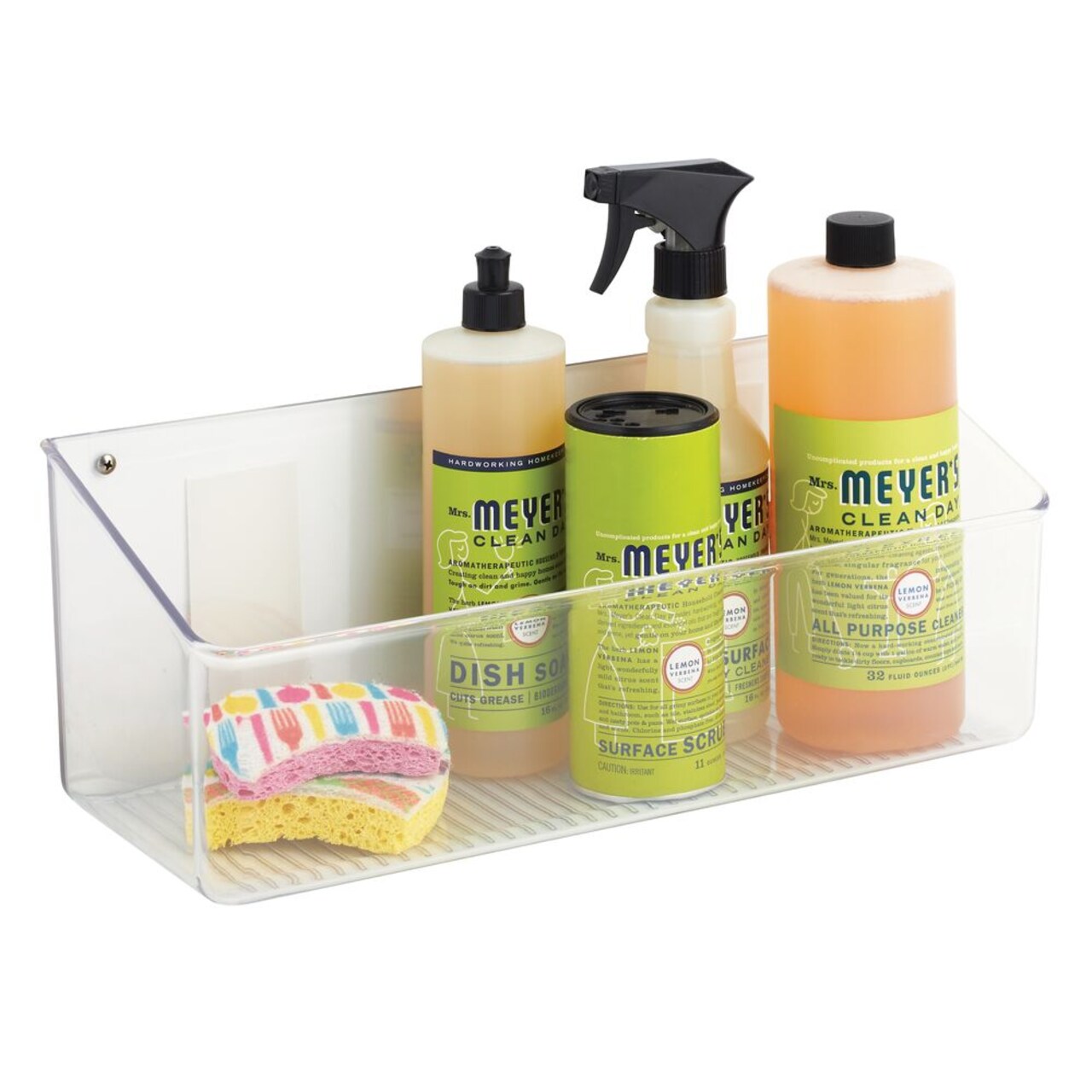 mDesign Wall Mount Plastic Home Storage Organizer Tray Basket Bin